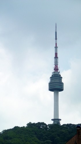 Myeongdong: view of N Seoul Tower